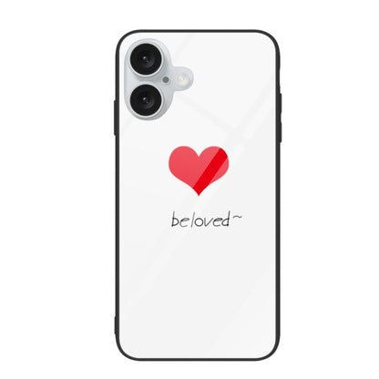 For iPhone 16 Plus Colorful Painted Glass Phone Case(Red Heart) - iPhone 16 Plus Cases by PMC Jewellery | Online Shopping South Africa | PMC Jewellery | Buy Now Pay Later Mobicred