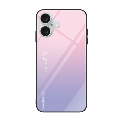 For iPhone 16 Plus Colorful Painted Glass Phone Case(Purple Sky) - iPhone 16 Plus Cases by PMC Jewellery | Online Shopping South Africa | PMC Jewellery | Buy Now Pay Later Mobicred