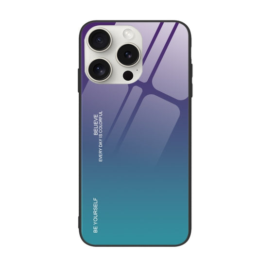 For iPhone 16 Pro Gradient Color Glass Phone Case(Aurora Blue) - iPhone 16 Pro Cases by PMC Jewellery | Online Shopping South Africa | PMC Jewellery | Buy Now Pay Later Mobicred