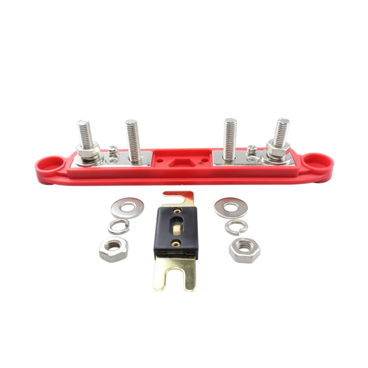 CP-4124-02 RV Yacht M8 Single Row 4-way Power Distribution Block Busbar with Cover with 300A Fuse - Booster Cable & Clip by PMC Jewellery | Online Shopping South Africa | PMC Jewellery | Buy Now Pay Later Mobicred