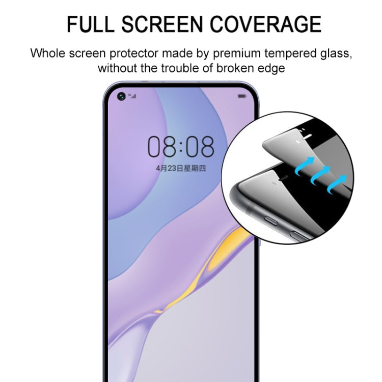 For Huawei Nova 7 5G Full Glue Full Screen Tempered Glass Film(Black) - Huawei Tempered Glass by PMC Jewellery | Online Shopping South Africa | PMC Jewellery | Buy Now Pay Later Mobicred