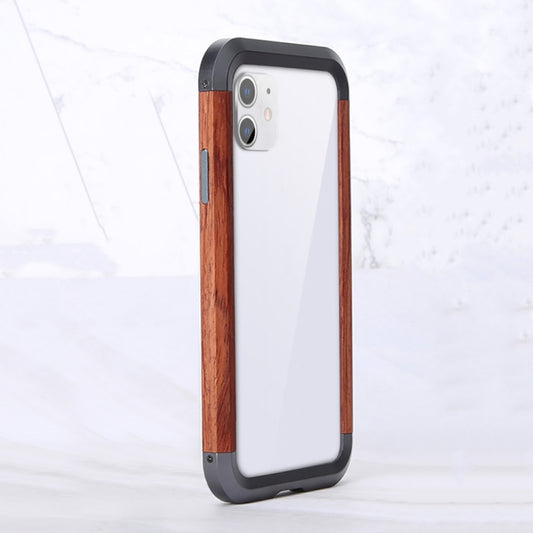 For iPhone 11 R-JUST Metal + Wood Frame Protective Case - iPhone 11 Cases by R-JUST | Online Shopping South Africa | PMC Jewellery | Buy Now Pay Later Mobicred