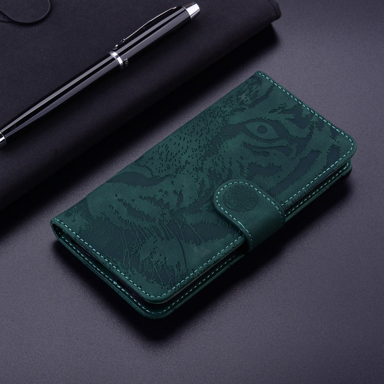 For Motorola Edge 2024 Tiger Embossing Pattern Leather Phone Case(Green) - Motorola Cases by PMC Jewellery | Online Shopping South Africa | PMC Jewellery | Buy Now Pay Later Mobicred