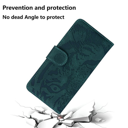 For Motorola Edge 2024 Tiger Embossing Pattern Leather Phone Case(Green) - Motorola Cases by PMC Jewellery | Online Shopping South Africa | PMC Jewellery | Buy Now Pay Later Mobicred