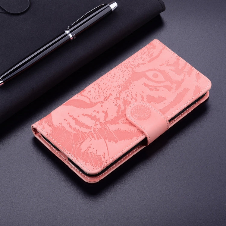 For Motorola Edge 2024 Tiger Embossing Pattern Leather Phone Case(Pink) - Motorola Cases by PMC Jewellery | Online Shopping South Africa | PMC Jewellery | Buy Now Pay Later Mobicred