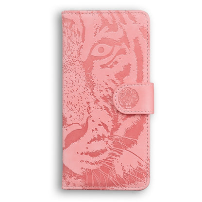 For Motorola Edge 2024 Tiger Embossing Pattern Leather Phone Case(Pink) - Motorola Cases by PMC Jewellery | Online Shopping South Africa | PMC Jewellery | Buy Now Pay Later Mobicred