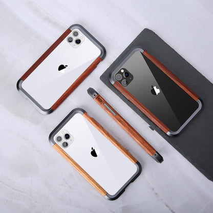 For iPhone 11 R-JUST Metal + Wood Frame Protective Case - iPhone 11 Cases by R-JUST | Online Shopping South Africa | PMC Jewellery | Buy Now Pay Later Mobicred