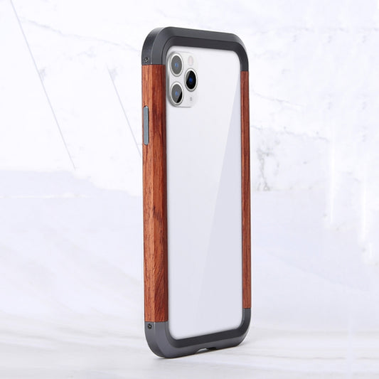 For iPhone 11 Pro Max R-JUST Metal + Wood Frame Protective Case - iPhone 11 Pro Max Cases by R-JUST | Online Shopping South Africa | PMC Jewellery | Buy Now Pay Later Mobicred