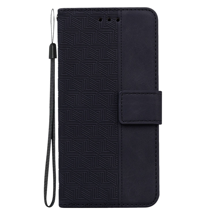 For iPhone 16 Pro Geometric Embossed Leather Phone Case(Black) - iPhone 16 Pro Cases by PMC TechLife | Online Shopping South Africa | PMC TechLife | Buy Now Pay Later Mobicred