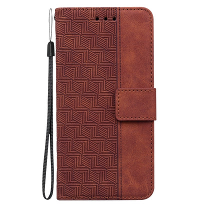 For iPhone 16 Pro Max Geometric Embossed Leather Phone Case(Brown) - iPhone 16 Pro Max Cases by PMC Jewellery | Online Shopping South Africa | PMC Jewellery | Buy Now Pay Later Mobicred