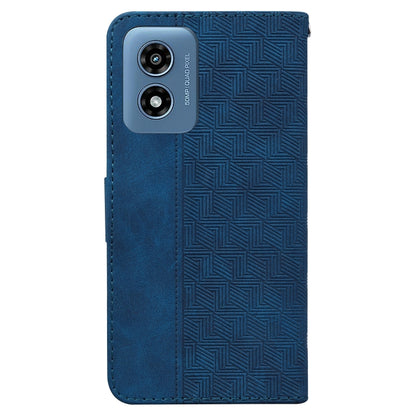 For Motorola Moto G Play 4G 2024 Geometric Embossed Leather Phone Case(Blue) - Motorola Cases by PMC Jewellery | Online Shopping South Africa | PMC Jewellery | Buy Now Pay Later Mobicred