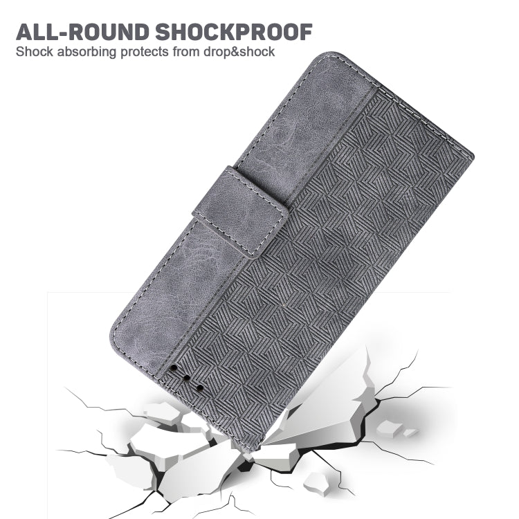 For Motorola Moto G Power 5G 2024 Geometric Embossed Leather Phone Case(Grey) - Motorola Cases by PMC Jewellery | Online Shopping South Africa | PMC Jewellery | Buy Now Pay Later Mobicred