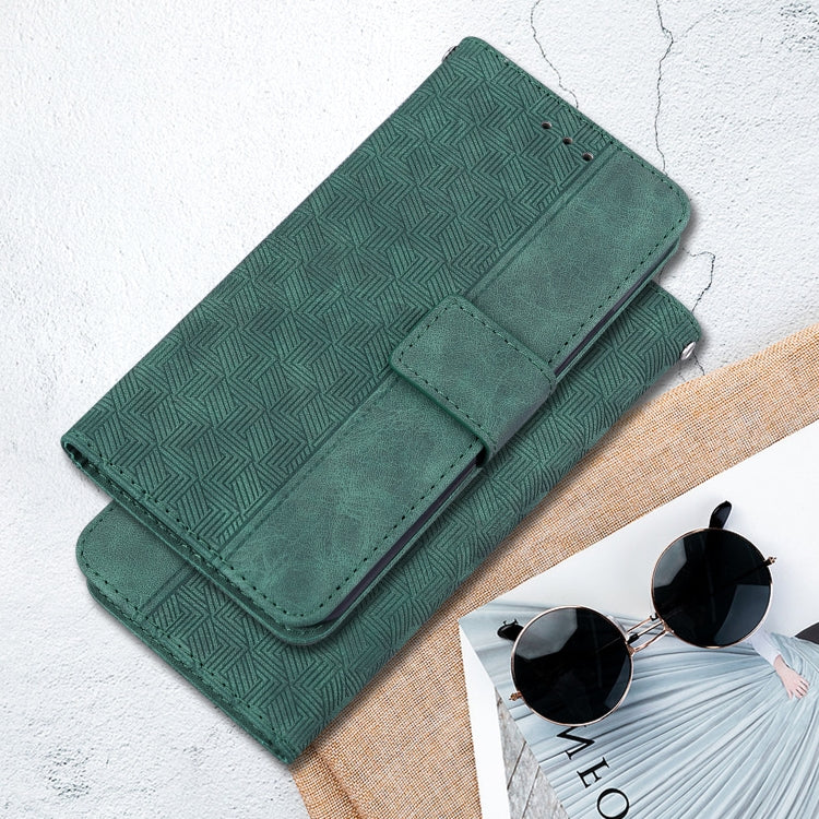 For Motorola Moto G Power 5G 2024 Geometric Embossed Leather Phone Case(Green) - Motorola Cases by PMC Jewellery | Online Shopping South Africa | PMC Jewellery | Buy Now Pay Later Mobicred