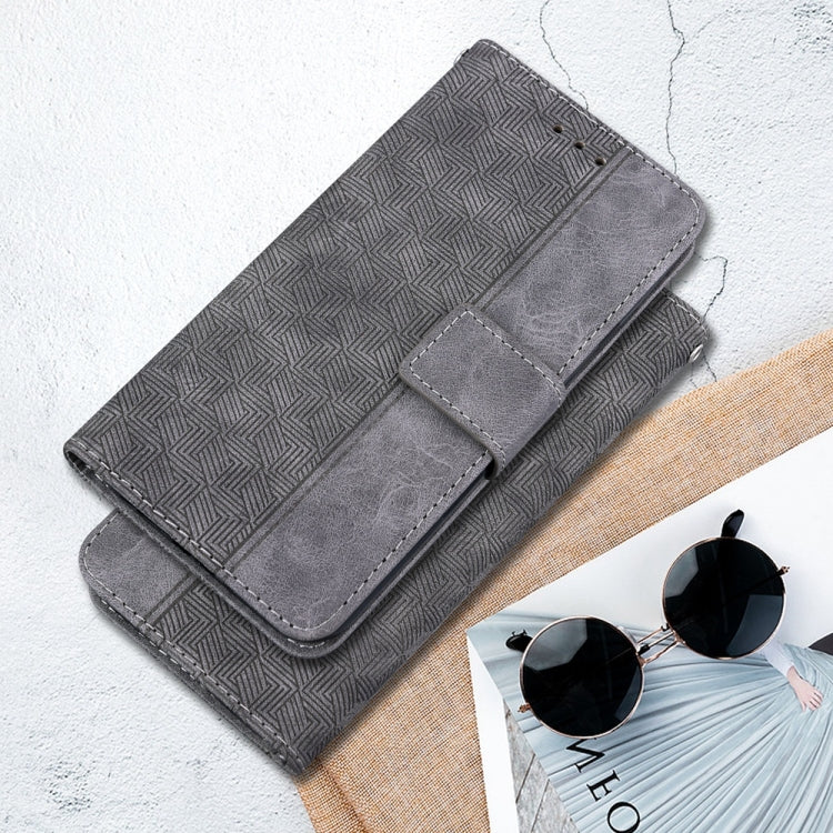 For Motorola Edge 2024 Geometric Embossed Leather Phone Case(Grey) - Motorola Cases by PMC Jewellery | Online Shopping South Africa | PMC Jewellery | Buy Now Pay Later Mobicred