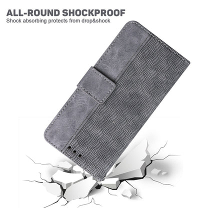 For Motorola Edge 2024 Geometric Embossed Leather Phone Case(Grey) - Motorola Cases by PMC Jewellery | Online Shopping South Africa | PMC Jewellery | Buy Now Pay Later Mobicred