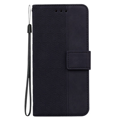 For Motorola Edge 2024 Geometric Embossed Leather Phone Case(Black) - Motorola Cases by PMC Jewellery | Online Shopping South Africa | PMC Jewellery | Buy Now Pay Later Mobicred