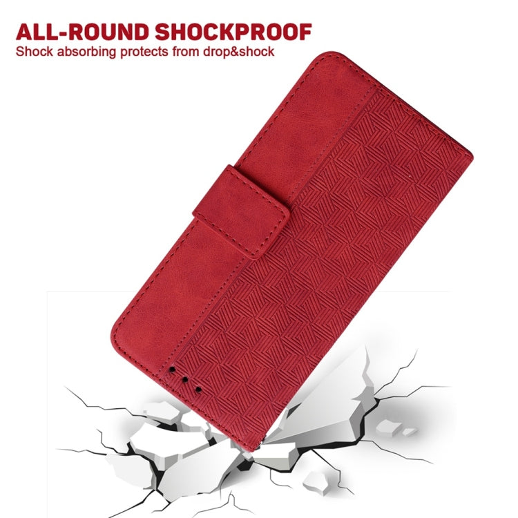 For Motorola Edge 2024 Geometric Embossed Leather Phone Case(Red) - Motorola Cases by PMC Jewellery | Online Shopping South Africa | PMC Jewellery | Buy Now Pay Later Mobicred