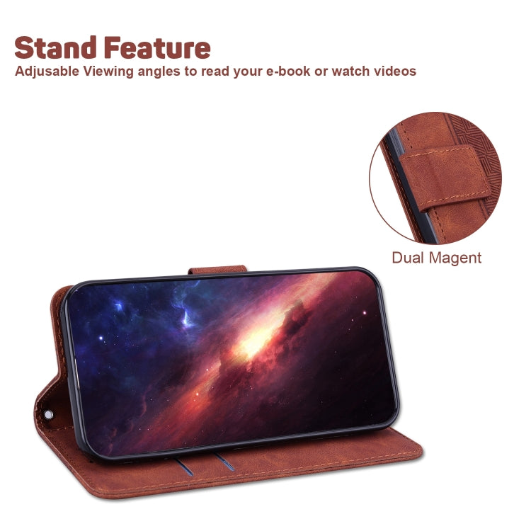 For Realme 12 5G Geometric Embossed Leather Phone Case(Brown) - Realme Cases by PMC TechLife | Online Shopping South Africa | PMC TechLife | Buy Now Pay Later Mobicred