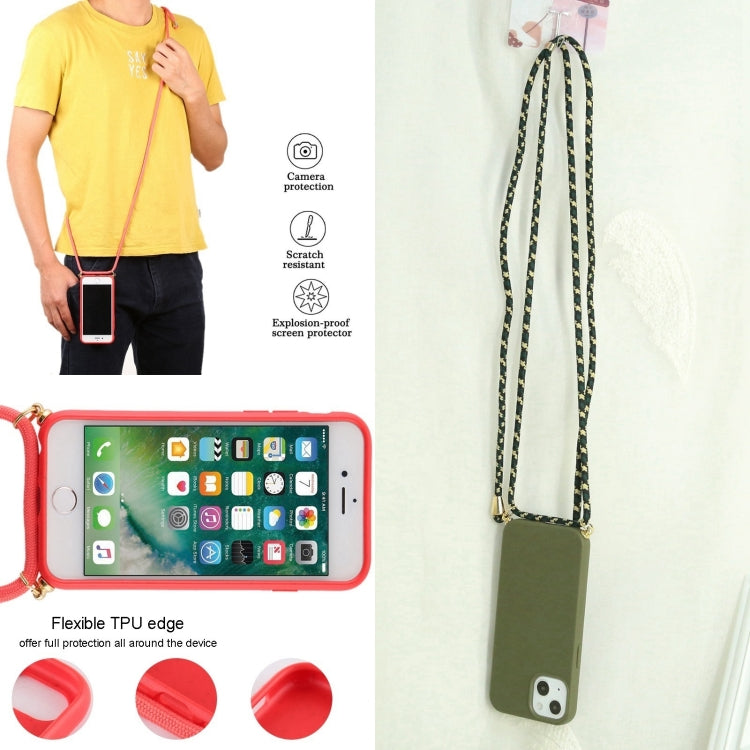 For iPhone 16 Pro Max Wheat Straw TPU Shockproof Phone Case with Neck Lanyard(Dark Green) - iPhone 16 Pro Max Cases by PMC TechLife | Online Shopping South Africa | PMC TechLife | Buy Now Pay Later Mobicred