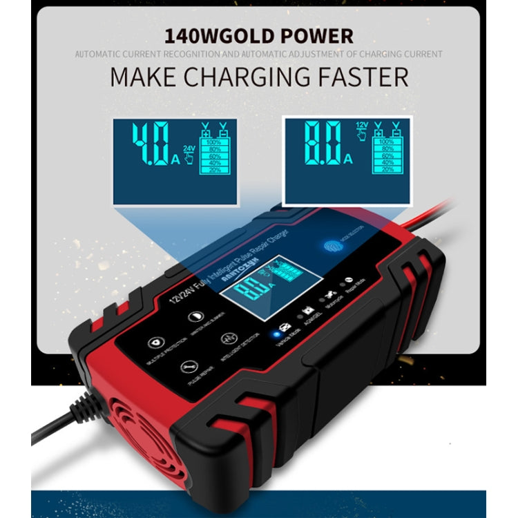 ANHTCzyx 12V 8A  / 24V 4A Automobile Battery Charger Motorcycle Battery Repair Type AGM(US Plug) - Battery Charger by PMC Jewellery | Online Shopping South Africa | PMC Jewellery | Buy Now Pay Later Mobicred