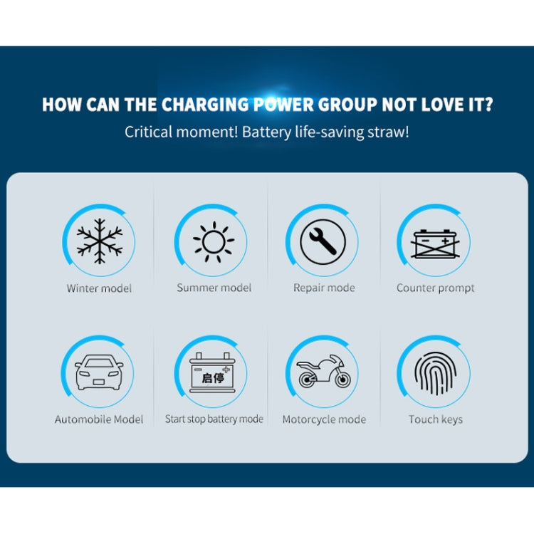 ANHTCzyx 12V 8A  / 24V 4A Automobile Battery Charger Motorcycle Battery Repair Type AGM(EU Plug) - Battery Charger by PMC Jewellery | Online Shopping South Africa | PMC Jewellery | Buy Now Pay Later Mobicred