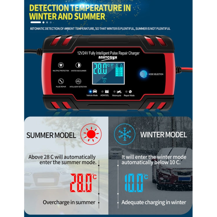ANHTCzyx 12V 8A  / 24V 4A Automobile Battery Charger Motorcycle Battery Repair Type AGM(UK Plug) - Battery Charger by PMC Jewellery | Online Shopping South Africa | PMC Jewellery | Buy Now Pay Later Mobicred