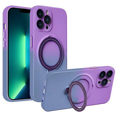 For iPhone 13 Pro MagSafe Holder Gradient TPU Phone Case(Deep Purple Gray) - iPhone 13 Pro Cases by PMC Jewellery | Online Shopping South Africa | PMC Jewellery