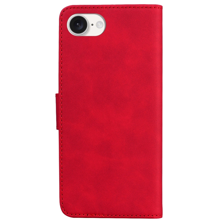 For iPhone SE 2024 Skin Feel Pure Color Flip Leather Phone Case(Red) - More iPhone Cases by PMC Jewellery | Online Shopping South Africa | PMC Jewellery | Buy Now Pay Later Mobicred