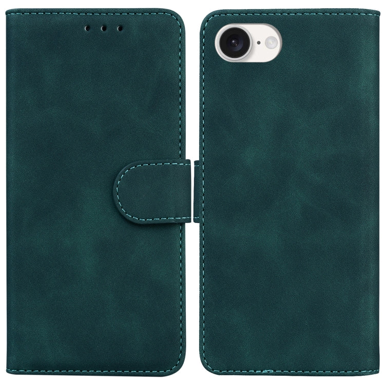 For iPhone SE 2024 Skin Feel Pure Color Flip Leather Phone Case(Green) - More iPhone Cases by PMC Jewellery | Online Shopping South Africa | PMC Jewellery | Buy Now Pay Later Mobicred