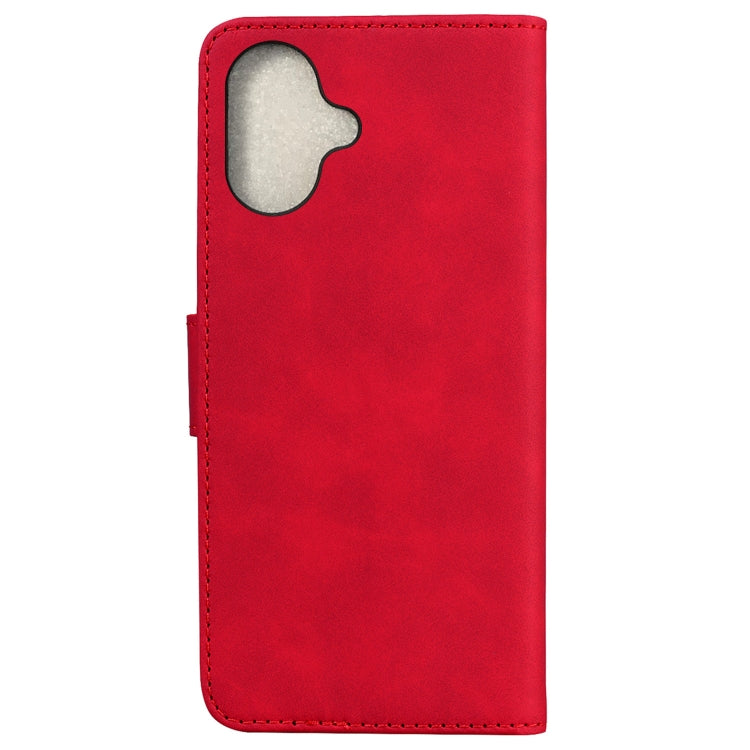 For iPhone 16 Plus Skin Feel Pure Color Flip Leather Phone Case(Red) - iPhone 16 Plus Cases by PMC TechLife | Online Shopping South Africa | PMC TechLife | Buy Now Pay Later Mobicred
