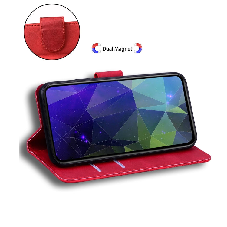 For iPhone 16 Plus Skin Feel Pure Color Flip Leather Phone Case(Red) - iPhone 16 Plus Cases by PMC TechLife | Online Shopping South Africa | PMC TechLife | Buy Now Pay Later Mobicred