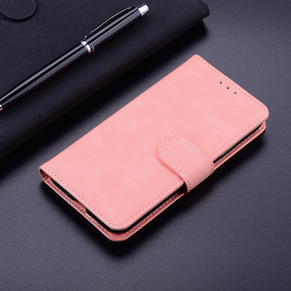 For iPhone 16 Skin Feel Pure Color Flip Leather Phone Case(Pink) - iPhone 16 Cases by PMC Jewellery | Online Shopping South Africa | PMC Jewellery | Buy Now Pay Later Mobicred