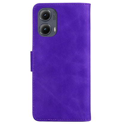 For Motorola Edge 2024 Skin Feel Pure Color Flip Leather Phone Case(Purple) - Motorola Cases by PMC Jewellery | Online Shopping South Africa | PMC Jewellery | Buy Now Pay Later Mobicred