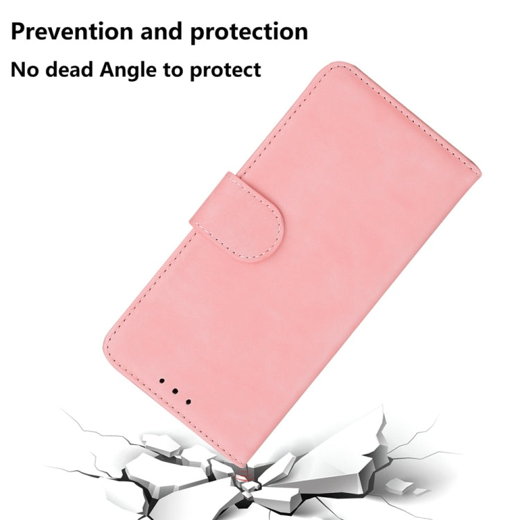 For Motorola Edge 2024 Skin Feel Pure Color Flip Leather Phone Case(Pink) - Motorola Cases by PMC Jewellery | Online Shopping South Africa | PMC Jewellery | Buy Now Pay Later Mobicred