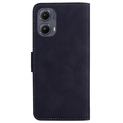 For Motorola Edge 2024 Skin Feel Pure Color Flip Leather Phone Case(Black) - Motorola Cases by PMC Jewellery | Online Shopping South Africa | PMC Jewellery | Buy Now Pay Later Mobicred