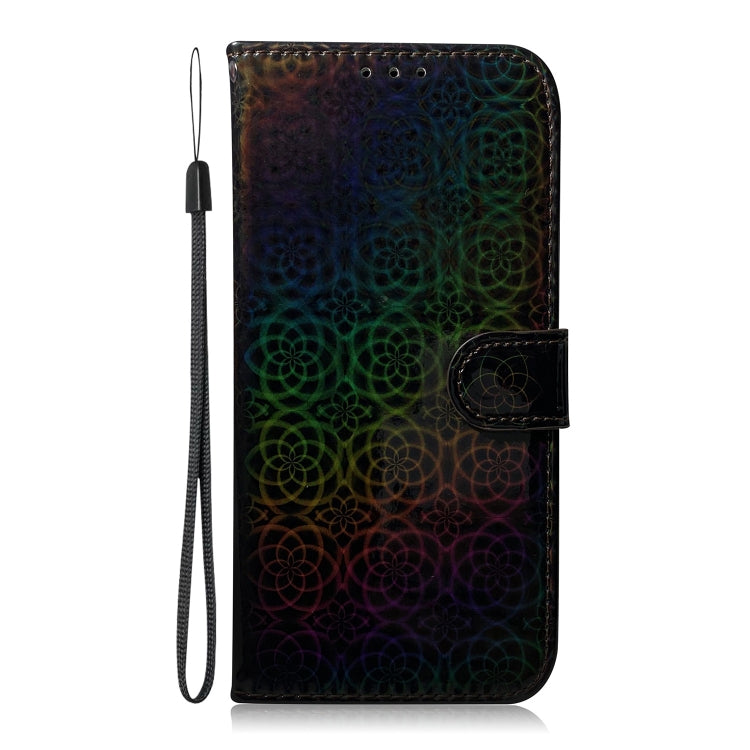 For Motorola Moto G Play 4G 2024 Colorful Magnetic Buckle Leather Phone Case(Black) - Motorola Cases by PMC Jewellery | Online Shopping South Africa | PMC Jewellery | Buy Now Pay Later Mobicred