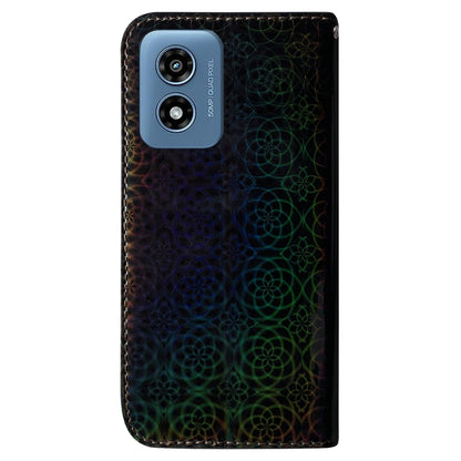 For Motorola Moto G Play 4G 2024 Colorful Magnetic Buckle Leather Phone Case(Black) - Motorola Cases by PMC Jewellery | Online Shopping South Africa | PMC Jewellery | Buy Now Pay Later Mobicred