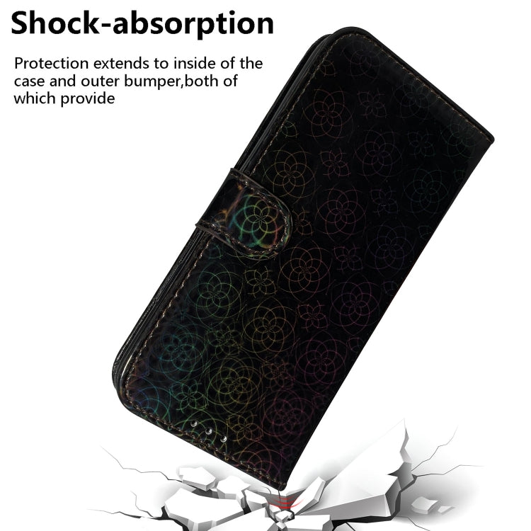 For Motorola Moto G Play 4G 2024 Colorful Magnetic Buckle Leather Phone Case(Black) - Motorola Cases by PMC Jewellery | Online Shopping South Africa | PMC Jewellery | Buy Now Pay Later Mobicred