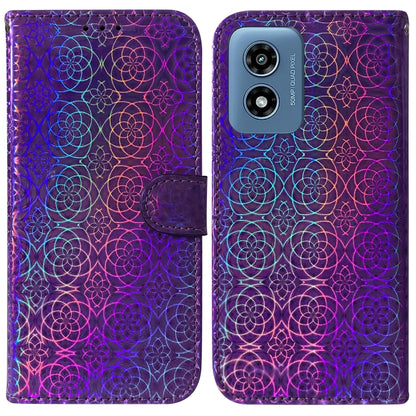 For Motorola Moto G Play 4G 2024 Colorful Magnetic Buckle Leather Phone Case(Purple) - Motorola Cases by PMC Jewellery | Online Shopping South Africa | PMC Jewellery | Buy Now Pay Later Mobicred