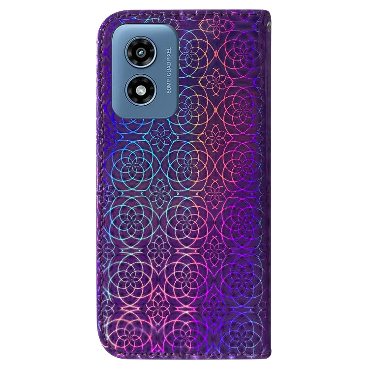 For Motorola Moto G Play 4G 2024 Colorful Magnetic Buckle Leather Phone Case(Purple) - Motorola Cases by PMC Jewellery | Online Shopping South Africa | PMC Jewellery | Buy Now Pay Later Mobicred