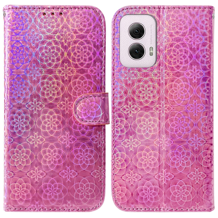 For Motorola Moto G Power 5G 2024 Colorful Magnetic Buckle Leather Phone Case(Pink) - Motorola Cases by PMC Jewellery | Online Shopping South Africa | PMC Jewellery | Buy Now Pay Later Mobicred