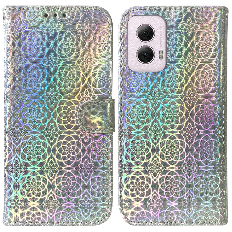 For Motorola Moto G Power 5G 2024 Colorful Magnetic Buckle Leather Phone Case(Silver) - Motorola Cases by PMC Jewellery | Online Shopping South Africa | PMC Jewellery | Buy Now Pay Later Mobicred