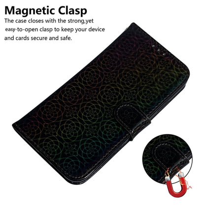 For Motorola Edge 2024 Colorful Magnetic Buckle Leather Phone Case(Black) - Motorola Cases by PMC Jewellery | Online Shopping South Africa | PMC Jewellery | Buy Now Pay Later Mobicred