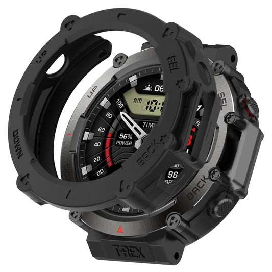 For Amazfit T-Rex Ultra Armor Hollow Watch Protective Case(Black) - Watch Cases by PMC Jewellery | Online Shopping South Africa | PMC Jewellery | Buy Now Pay Later Mobicred