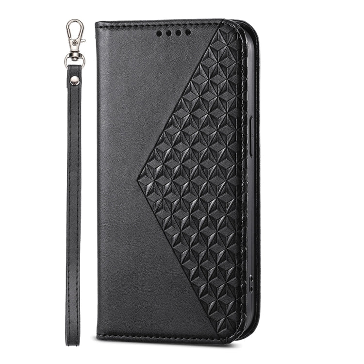 For Xiaomi Redmi A3 Cubic Grid Calf Texture Magnetic Leather Phone Case(Black) - Xiaomi Cases by PMC TechLife | Online Shopping South Africa | PMC TechLife | Buy Now Pay Later Mobicred