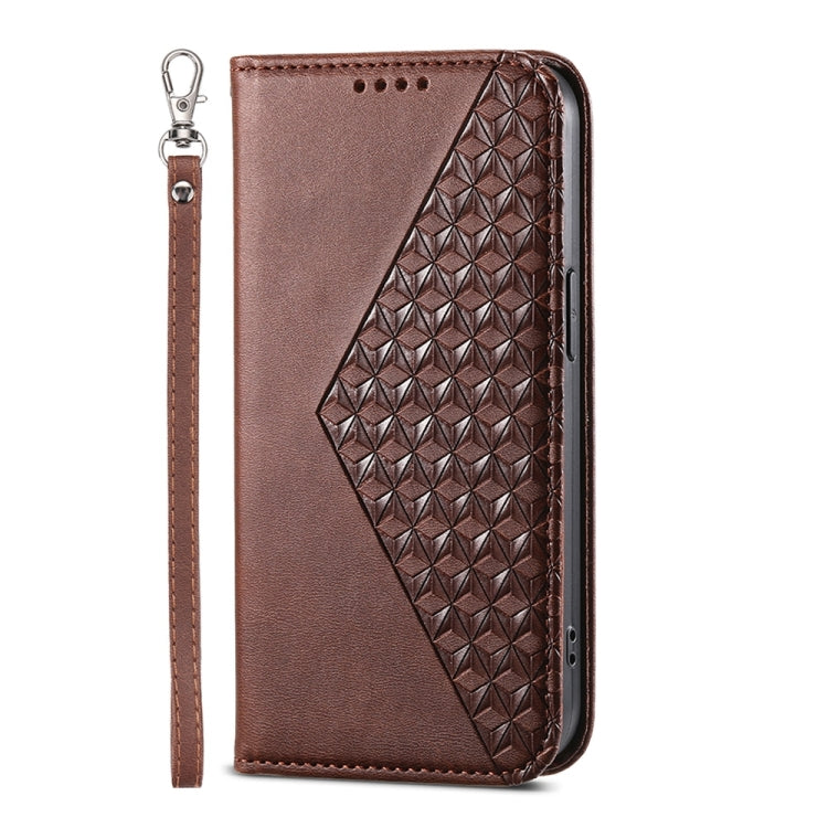 For Xiaomi 14 Ultra Cubic Grid Calf Texture Magnetic Leather Phone Case(Brown) - 14 Ultra Cases by PMC Jewellery | Online Shopping South Africa | PMC Jewellery | Buy Now Pay Later Mobicred