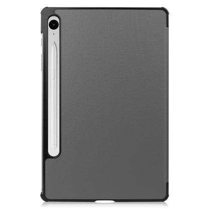 For Samsung Galaxy Tab S9 FE Custer Pure Color 3-Fold Holder Smart Leather Tablet Case(Grey) - Galaxy Tab S9 FE by PMC Jewellery | Online Shopping South Africa | PMC Jewellery | Buy Now Pay Later Mobicred