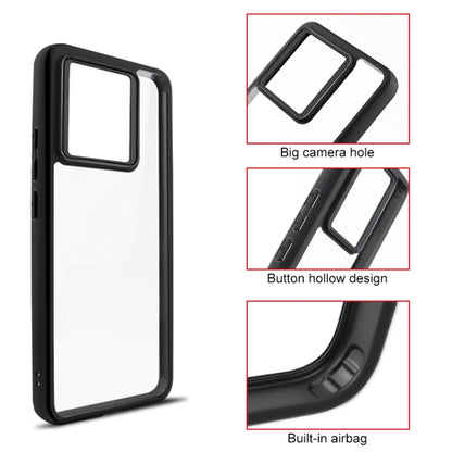 For Xiaomi Redmi K70 / K70S Frosted TPU + Transparent PC Phone Case(Black) - K70 Cases by PMC Jewellery | Online Shopping South Africa | PMC Jewellery | Buy Now Pay Later Mobicred