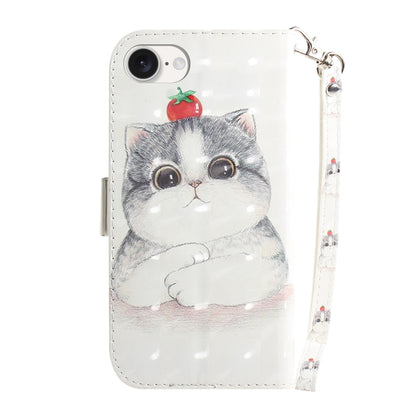 For iPhone SE 2024 3D Colored Horizontal Flip Leather Phone Case(Cute Cat) - More iPhone Cases by PMC Jewellery | Online Shopping South Africa | PMC Jewellery | Buy Now Pay Later Mobicred