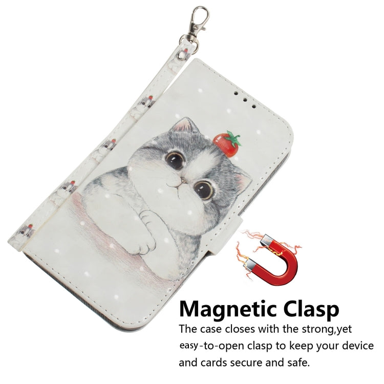 For iPhone SE 2024 3D Colored Horizontal Flip Leather Phone Case(Cute Cat) - More iPhone Cases by PMC Jewellery | Online Shopping South Africa | PMC Jewellery | Buy Now Pay Later Mobicred